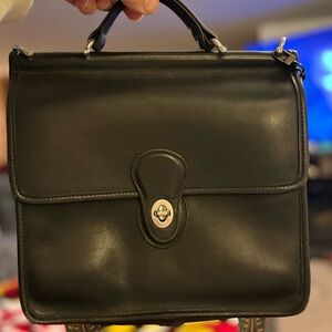 Authentic Vintage Coach 9927 Willis Black Leather Handbag Crossbody Satchel